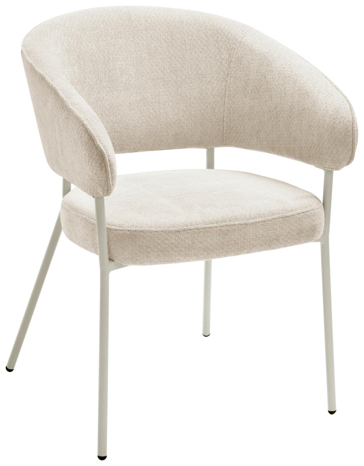 Armlehnstuhl Amira Chenille Beige, B: 60 cm - Beige, LIFESTYLE, Holz/Textil (60/81/60cm) - Livetastic