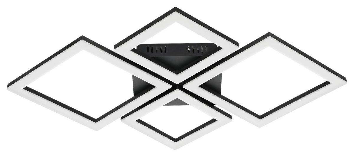 Deckenleuchte Paranday L: 47 cm Mit Smartphone-Steuerung - Schwarz/Weiß, Design, Kunststoff/Metall (47/43/6,5cm) - Eglo