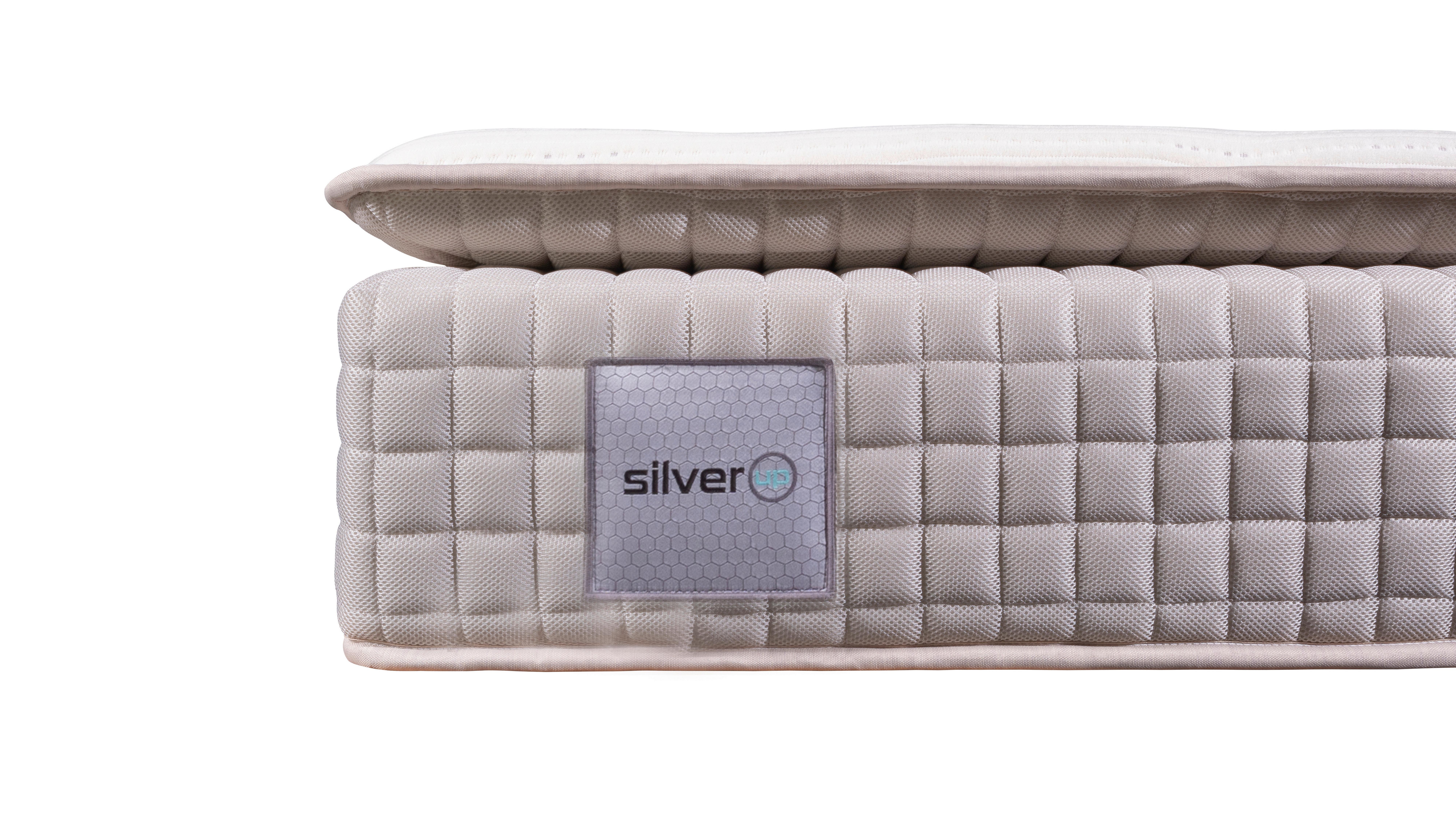 Taschenfederkernmatratze Silver Up Jumbo 180x200 cm H4 - Weiß, Basics, Textil (180/200cm) - Livetastic