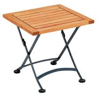 Gartenhocker Schlossgarten Echtholz/metall Natur Klappbar - Schwarz/Naturfarben, ROMANTIK / LANDHAUS, Holz/Metall (45/43,5/45cm) - Gardenson