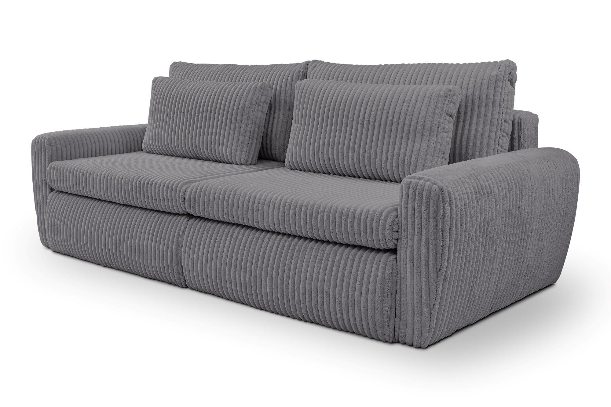 Canapea Extensibila Mevi Anthrazit B: 240 Cm - Anthrazit, MODERN (240/72-90/120cm) - Premium Living