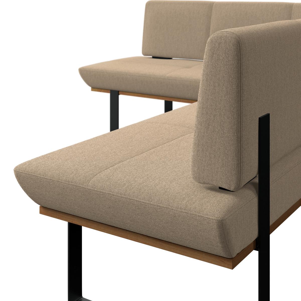 Eckbank Tristan Webstoff beige, S:175x225cm - Beige/Schwarz, MODERN, Holz/Textil (175/225cm) - James Wood