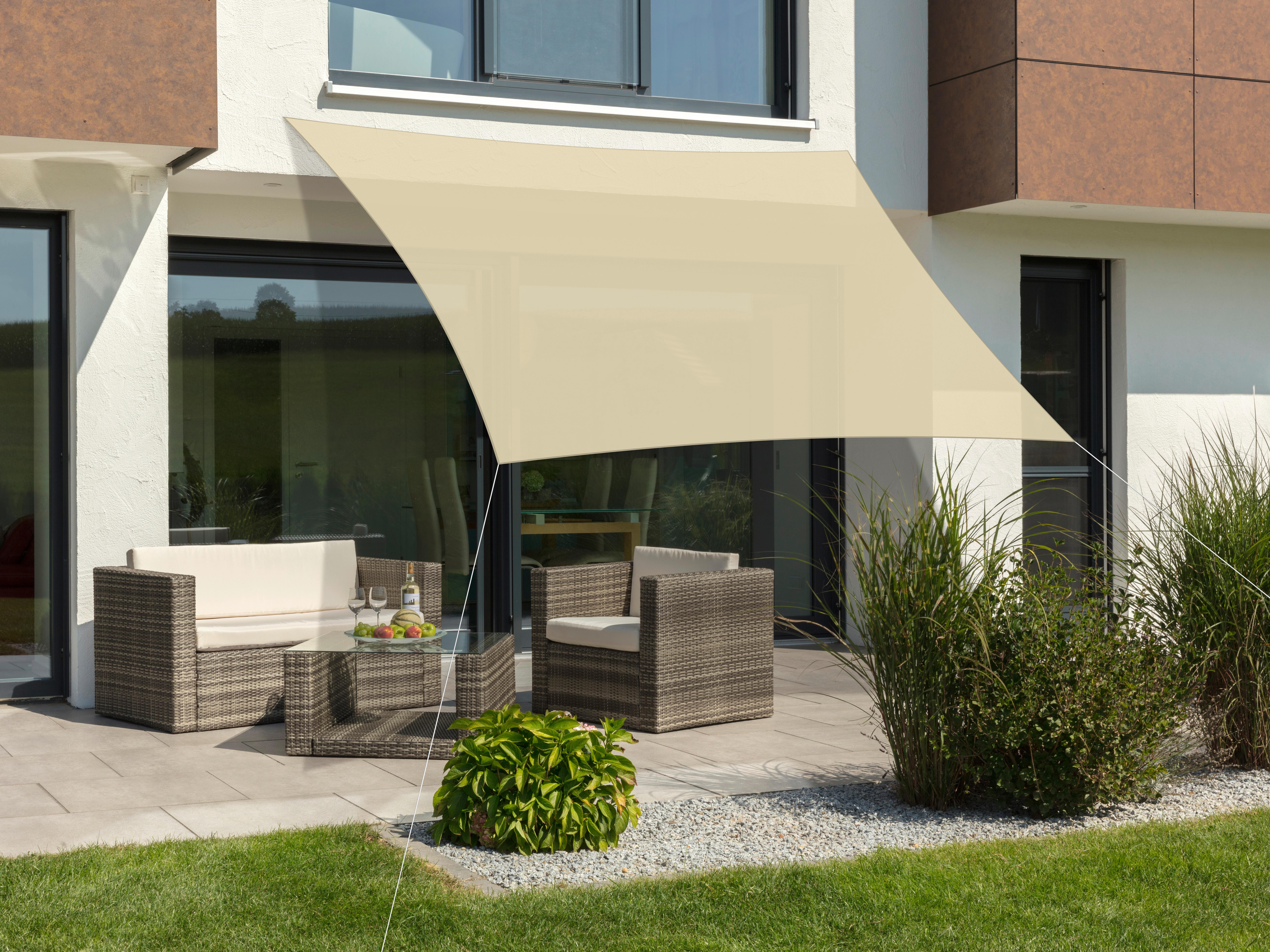 Sonnensegel Quadrat 360 X 360 - Naturfarben, Basics, Textil (360/0,3/360cm) - Schneider