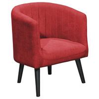 Polstersessel Mit Armlehnen Paul Velours Rot - Rot/Schwarz, Basics, Textil (61/82/58cm) - Livetastic