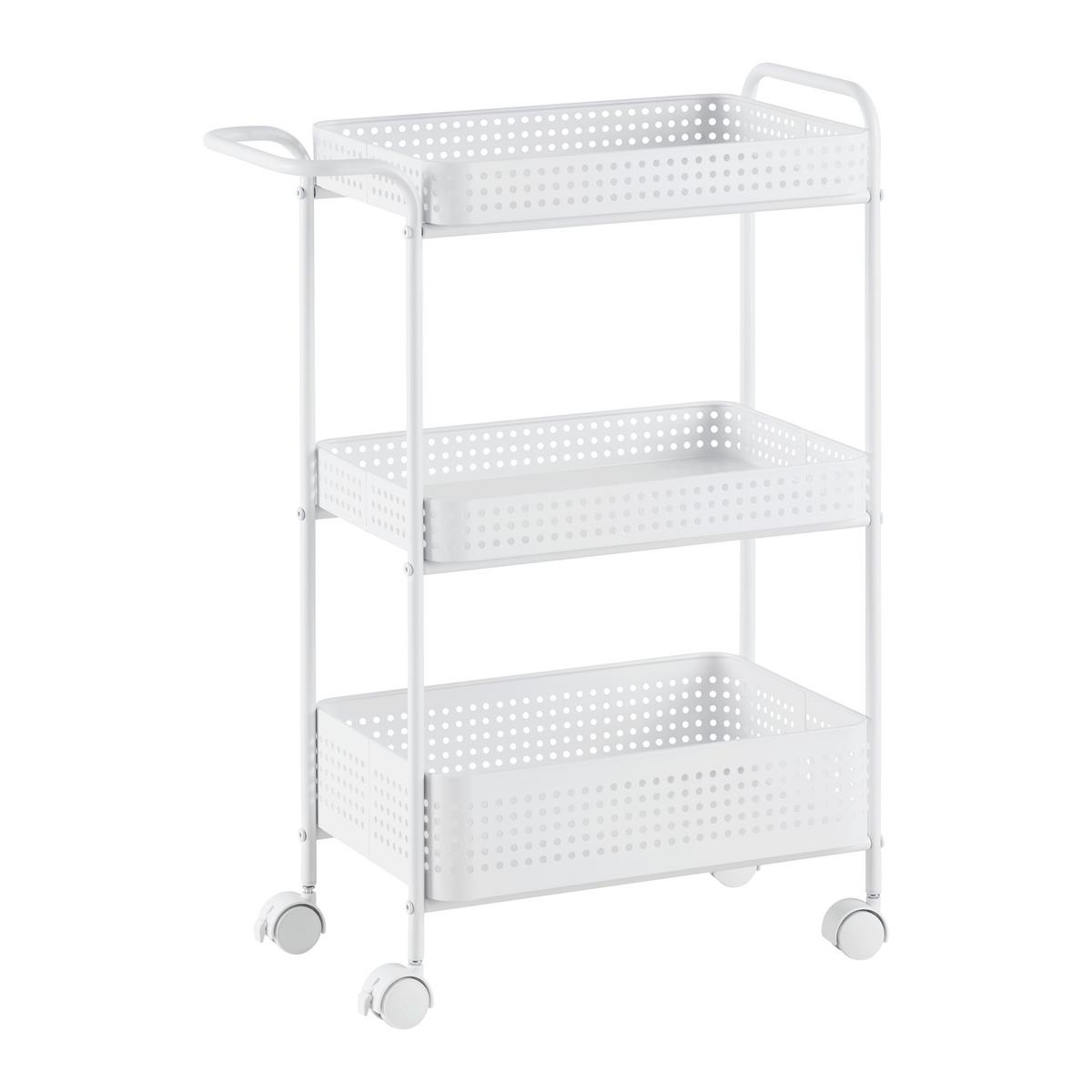 UNIVERZÁLNÍ VOZÍK ANCONA - bílá, Moderní, kov/plast (52/72/28cm) - Mömax