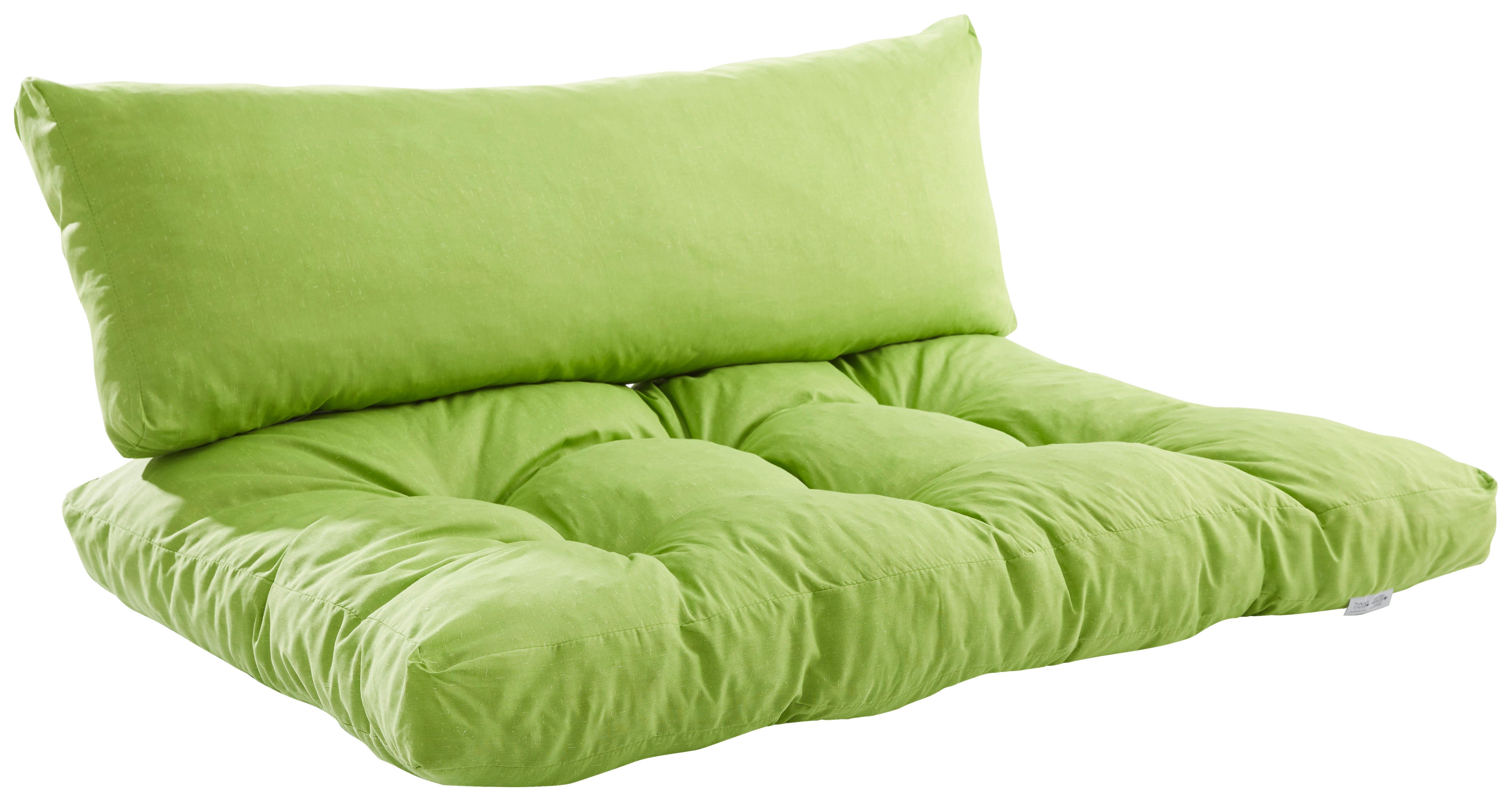 Palettenkissen Set 2-Tlg. Loungeset 120x80 cm Apfelgrün - Grün, Basics, Textil (120/80/16cm)