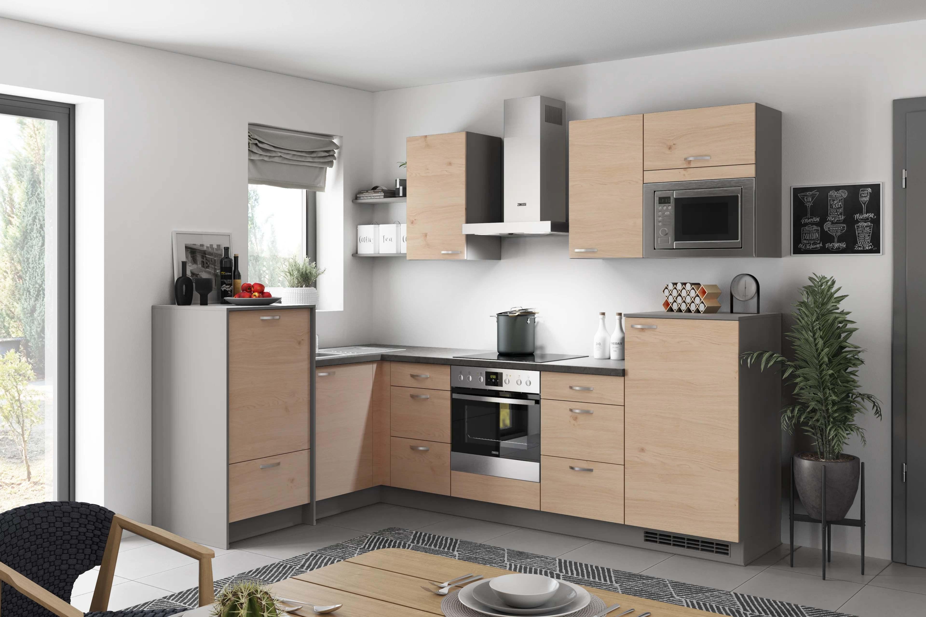 Eckküche Plan - Wildeiche/Anthrazit, MODERN, Holzwerkstoff (178/280cm) - Express