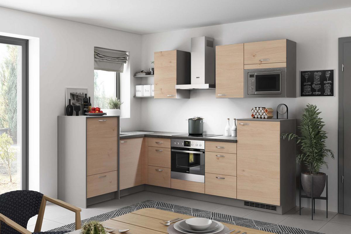 Eckküche Plan - Wildeiche/Anthrazit, MODERN, Holzwerkstoff (178/280cm) - Express