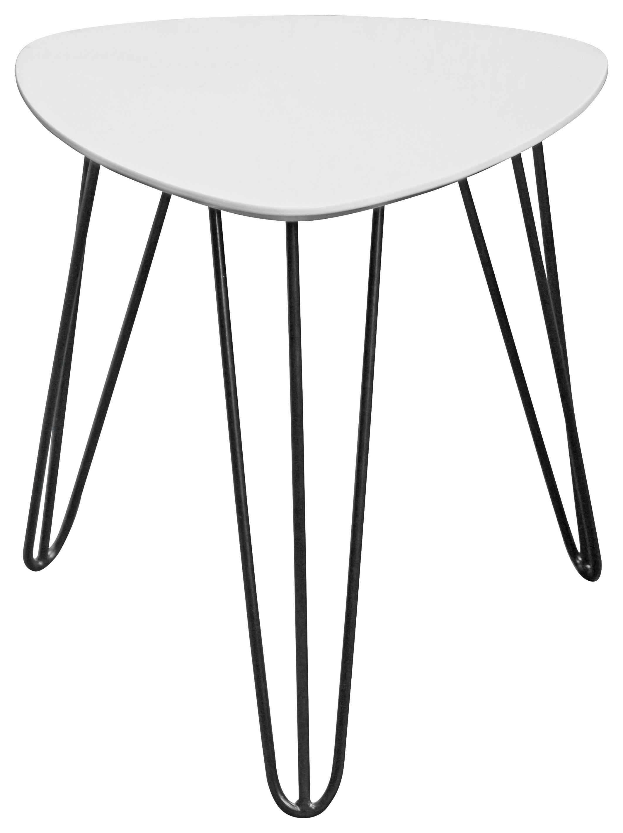 Odkládací Stolek Tropf - bílá/černá, Moderní, kov/kompozitní dřevo (40/42/40cm)