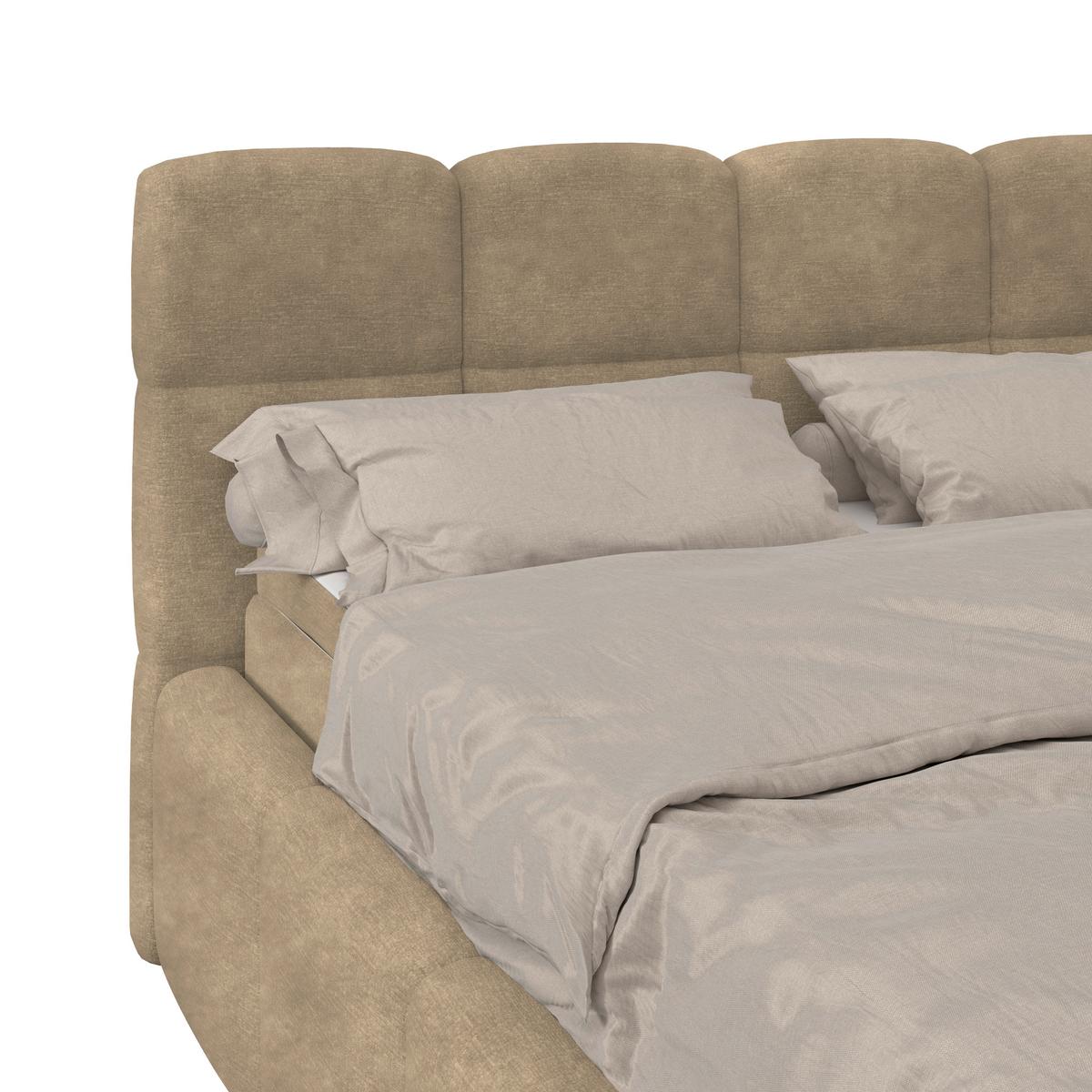 Polsterbett Noe Braun 140x200 cm - Schwarz/Braun, Trend, Textil/Metall (140/200cm)