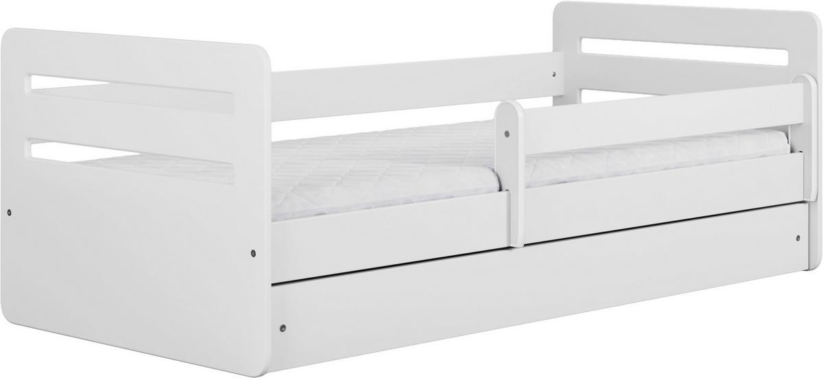 Kinder-/Juniorbett Tomi Weiß B: 80cm - Birkefarben/Weiß, MODERN, Holz/Holzwerkstoff (80/160cm) - MID.YOU