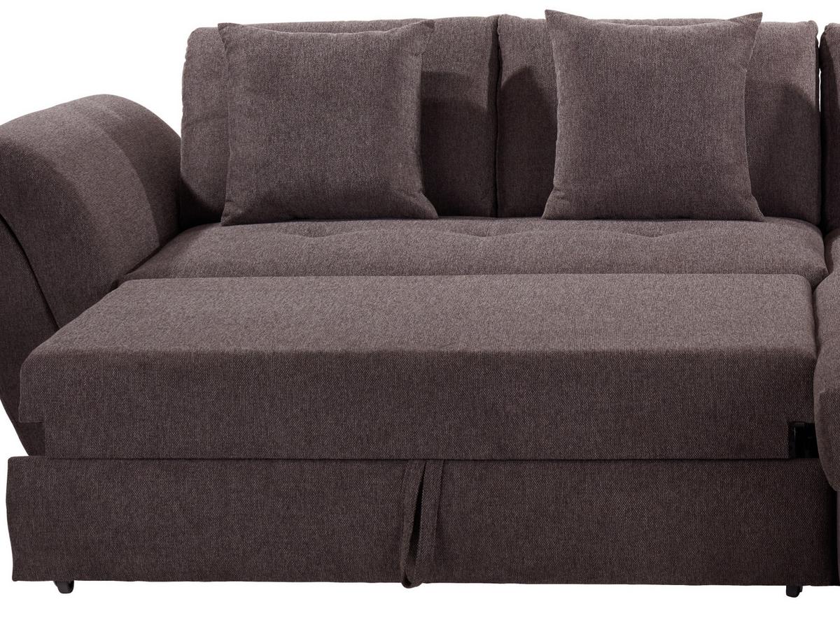 Rohová sedačka BERISSO, pravá, hnědá - hnědá, Design, textil/plast (278/187cm) - Ondega