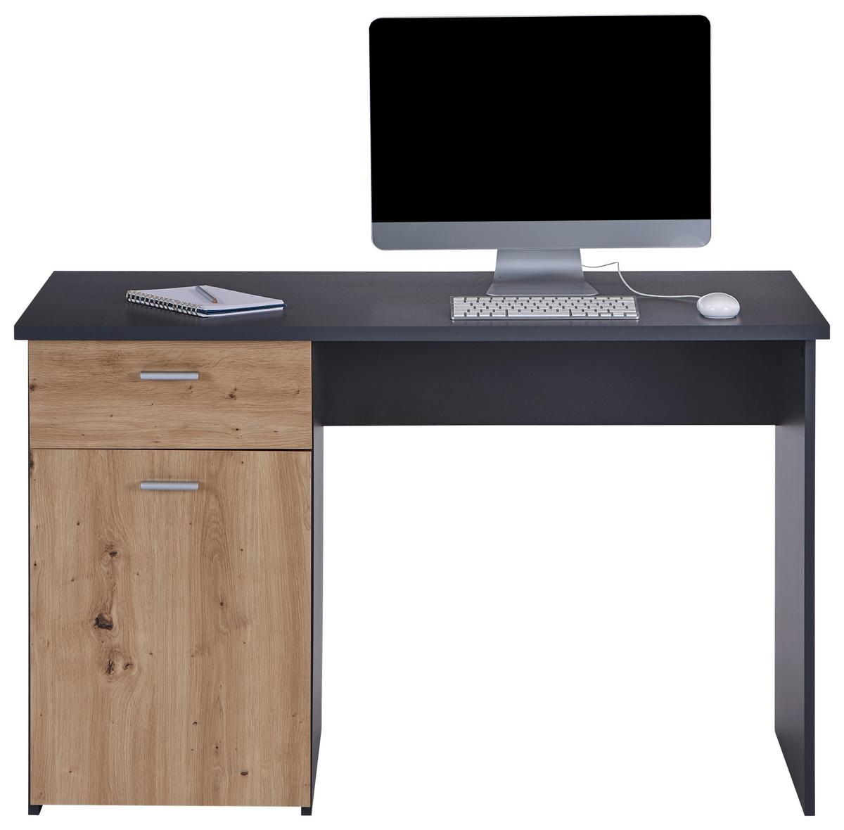 Schreibtisch Mit Schublade B: 120 Cm H: 75,5 Cm Simon - Anthrazit/Eiche Artisan, MODERN, Holzwerkstoff (120/75,5/60cm)