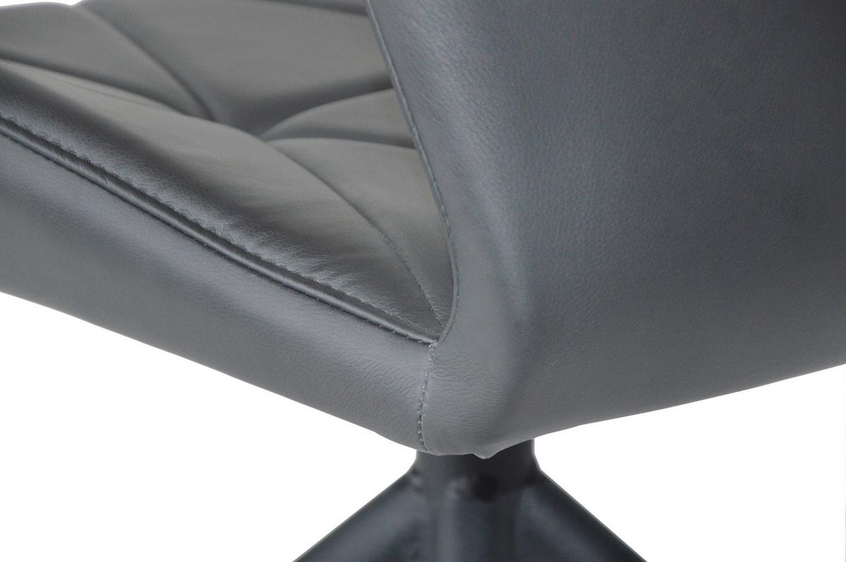 Esszimmerstuhl Imke Grau/ Schwarz Gepolstert 2-er Set - Schwarz/Grau, KONVENTIONELL, Textil/Metall (52/90,5/62cm) - MID.YOU