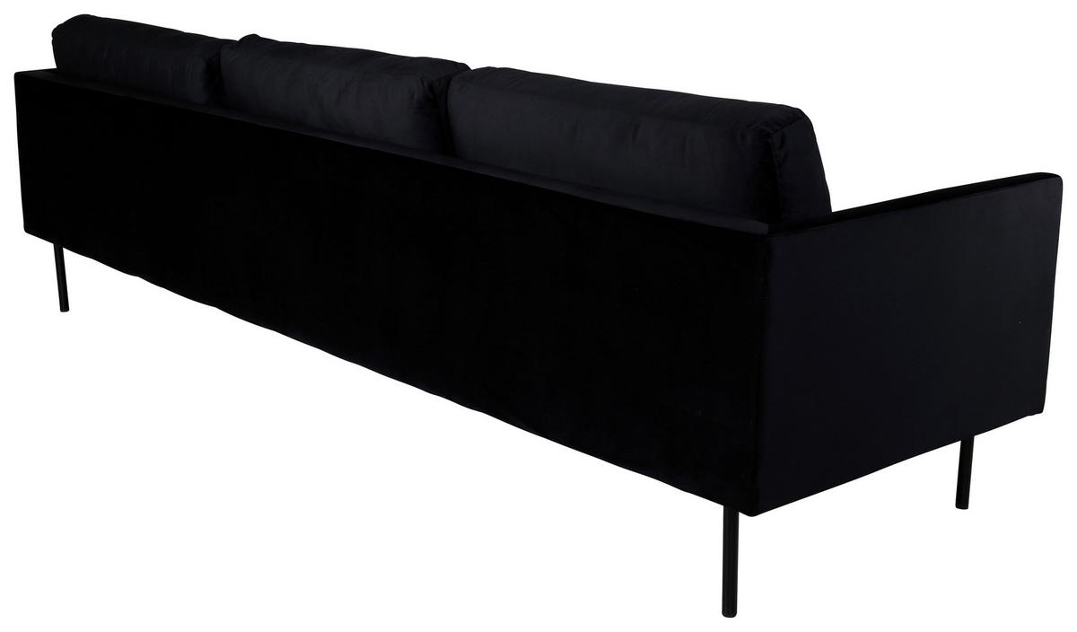 3-Sitzer-Sofa Zoom - Schwarz, Design, Textil/Metall (260/78/80cm) - Livetastic
