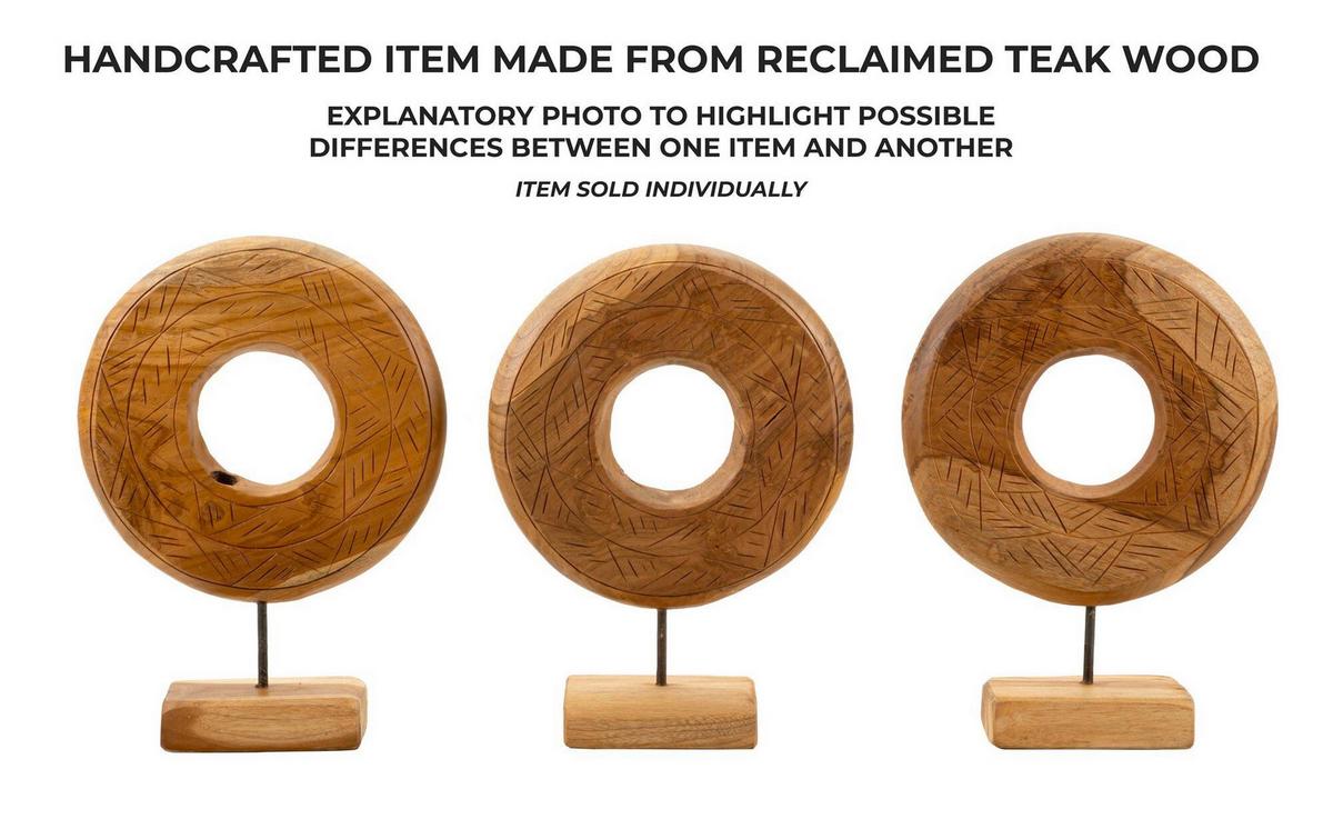 Skulptur Dorat Teak, Braun B: 28 Cm - Braun, Basics, Holz (28/38/10cm)