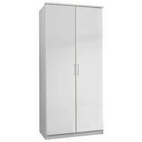 Drehtürenschrank 90cm Osaka, Weiß Dekor - Weiß, KONVENTIONELL, Holzwerkstoff (90/199/58cm) - MID.YOU