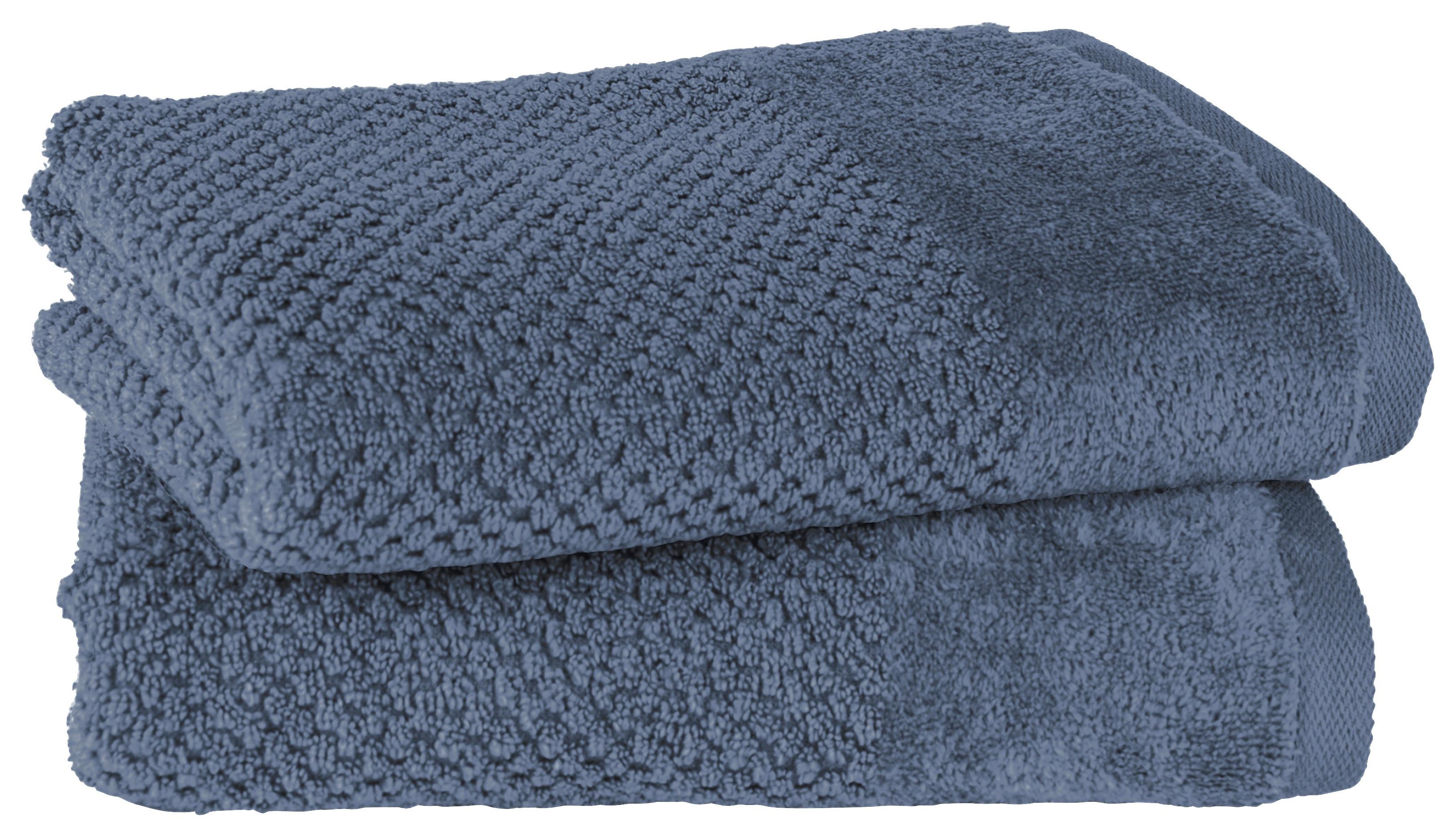 HANDTUCHSET Popcorn 2er Set Jeansblau