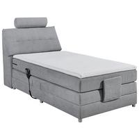 Boxspringbett Mit Topper Elektrisch Verstellbar 120x200 - Silberfarben/Hellgrau, MODERN, Holzwerkstoff/Textil (120/200cm) - MID.YOU
