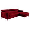 Ecksofa Sammy Dunkelrot - Chromfarben/Dunkelrot, Design, Textil (226/169cm) - Livetastic