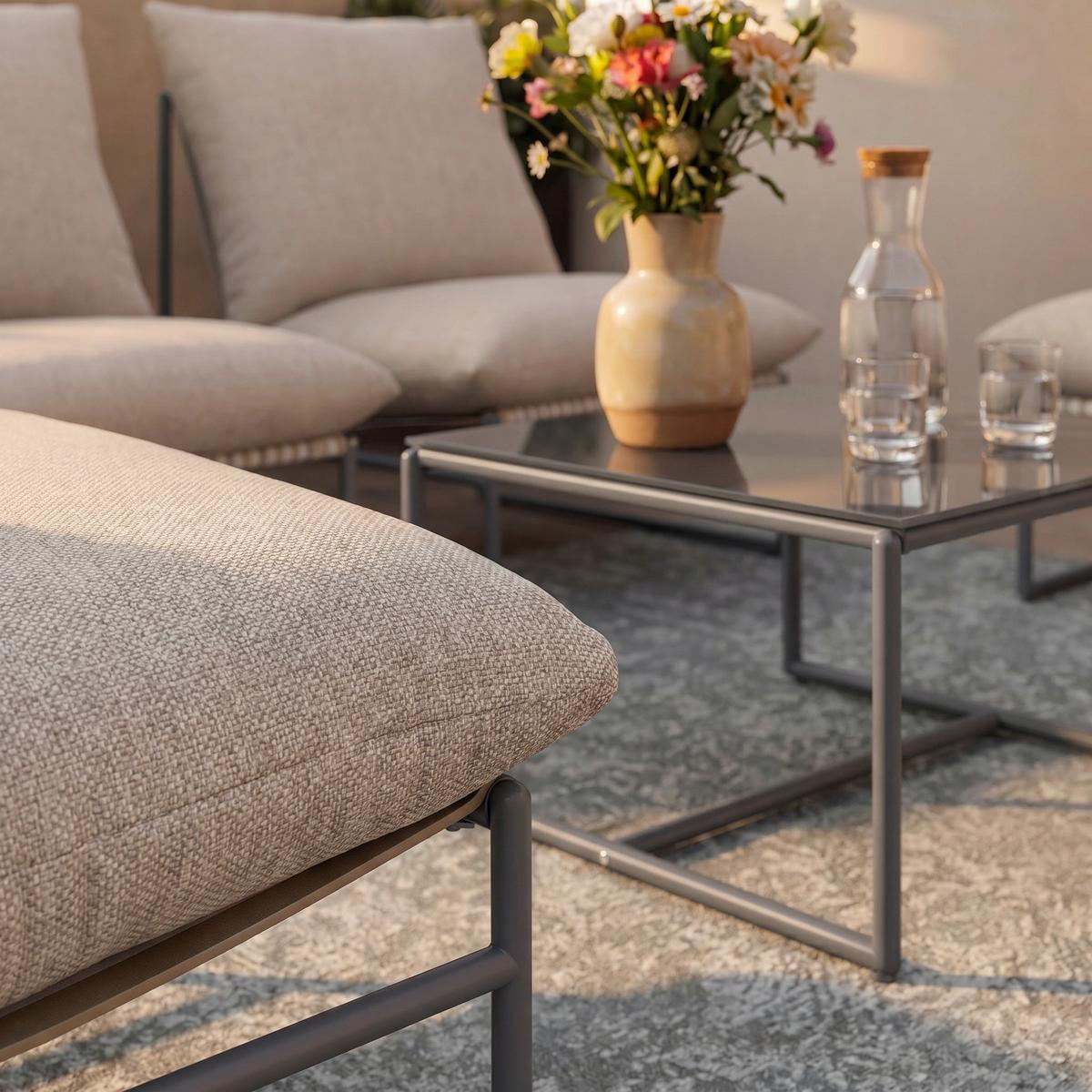 SADA NA BALKON LINO - krémová/tmavě šedá, Moderní, kov/textil - Bessagi Garden
