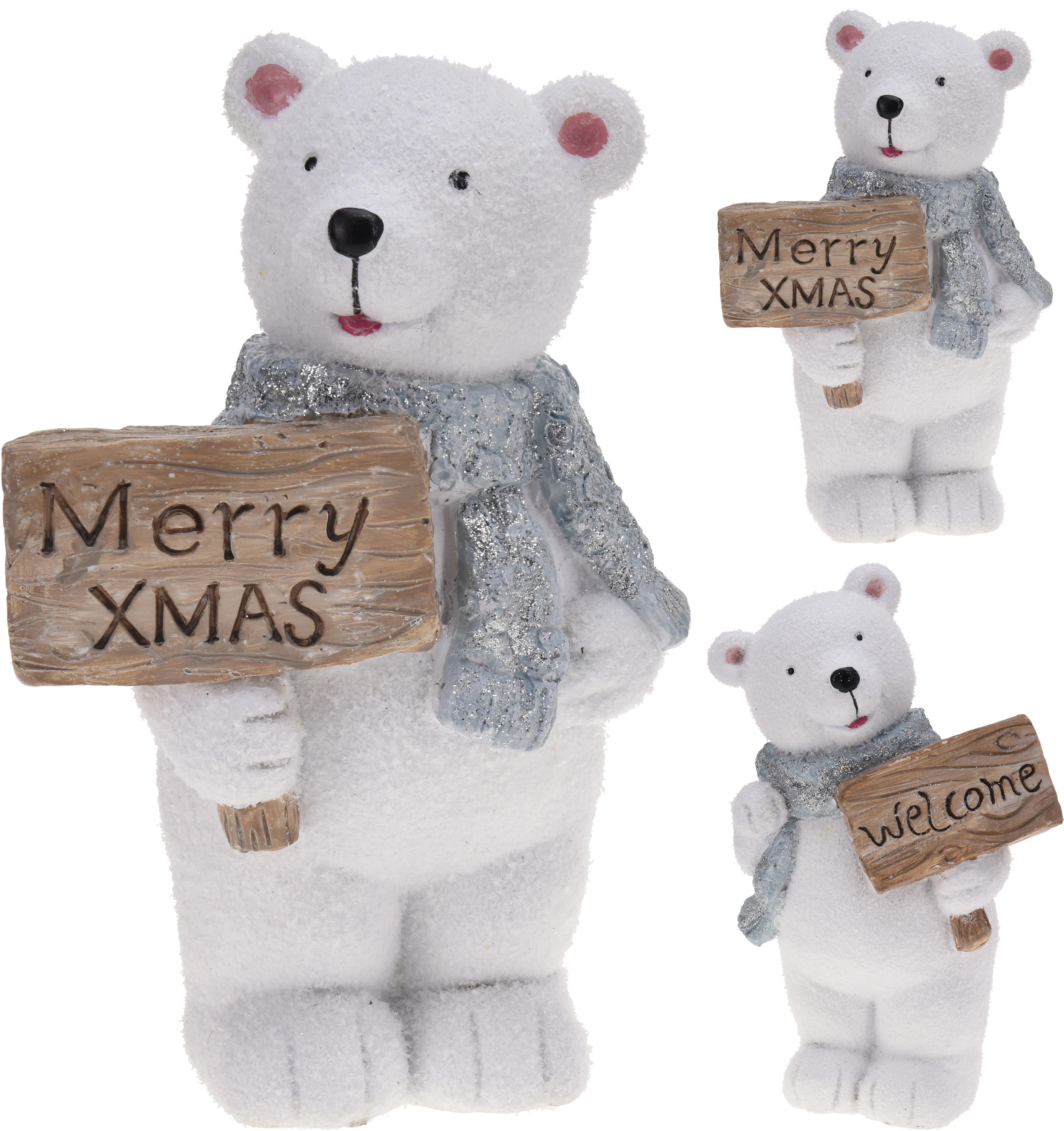 Dekor Jegesmedve Petzi - Barna/Szürke, modern, Műanyag (15/24cm)