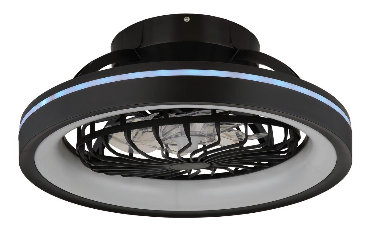 Deckenventilator 03665 Deanne - Klar/Schwarz, KONVENTIONELL, Kunststoff (48/20cm) - Globo