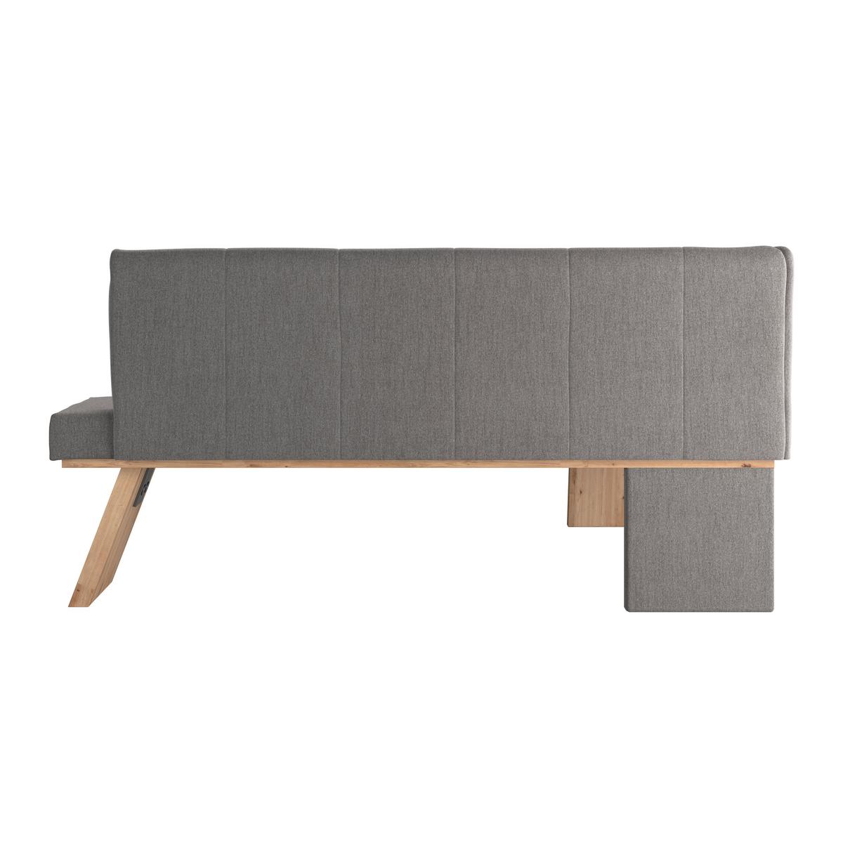 Eckbank Emma Ii Webstoff Grau, B: 140 Cm - Eichefarben/Grau, KONVENTIONELL, Holzwerkstoff/Textil (140/160cm)