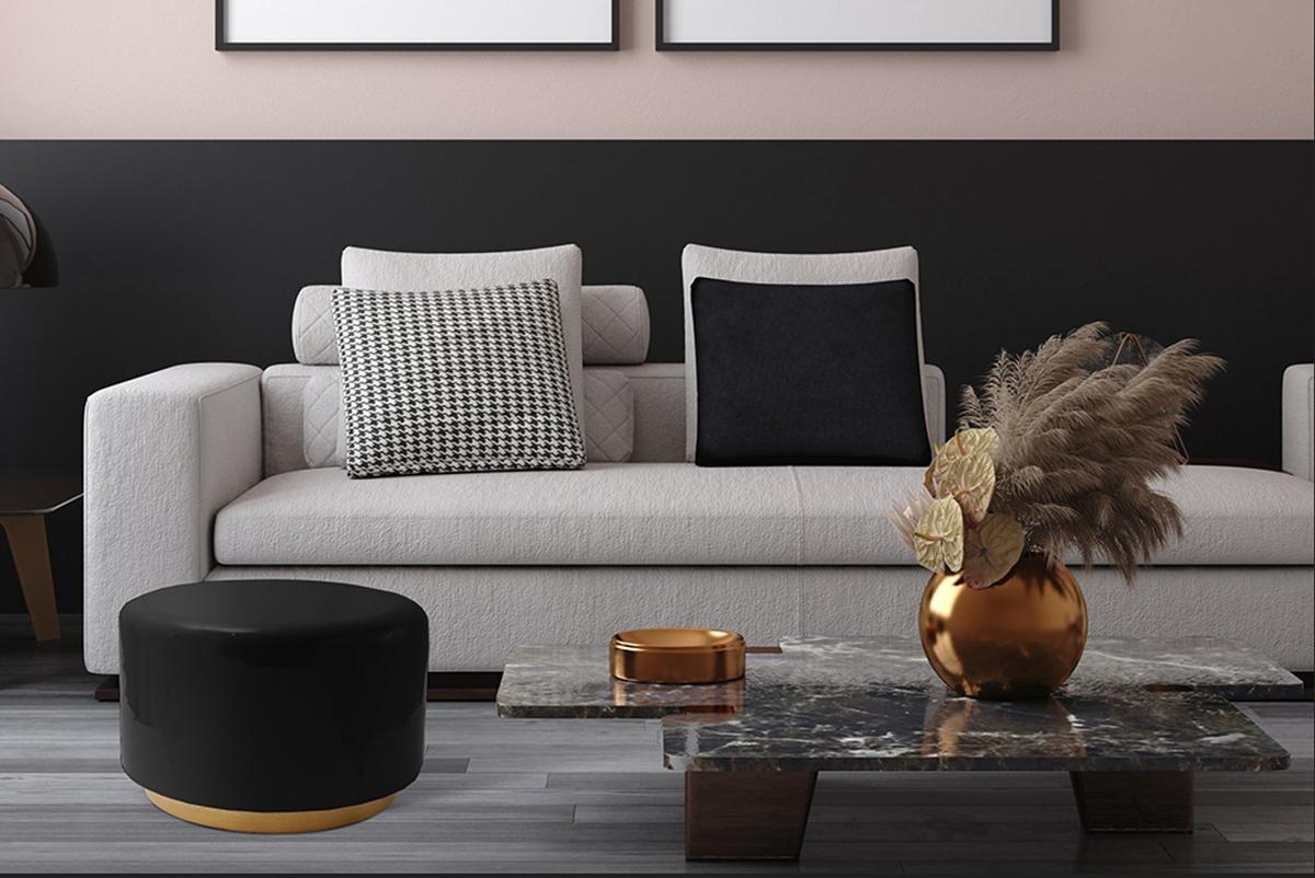 Beistelltisch Deco Schwarz, Goldfarben L: 51,5cm - Goldfarben/Schwarz, Design, Metall (51,5/43/51,5cm) - Kayoom