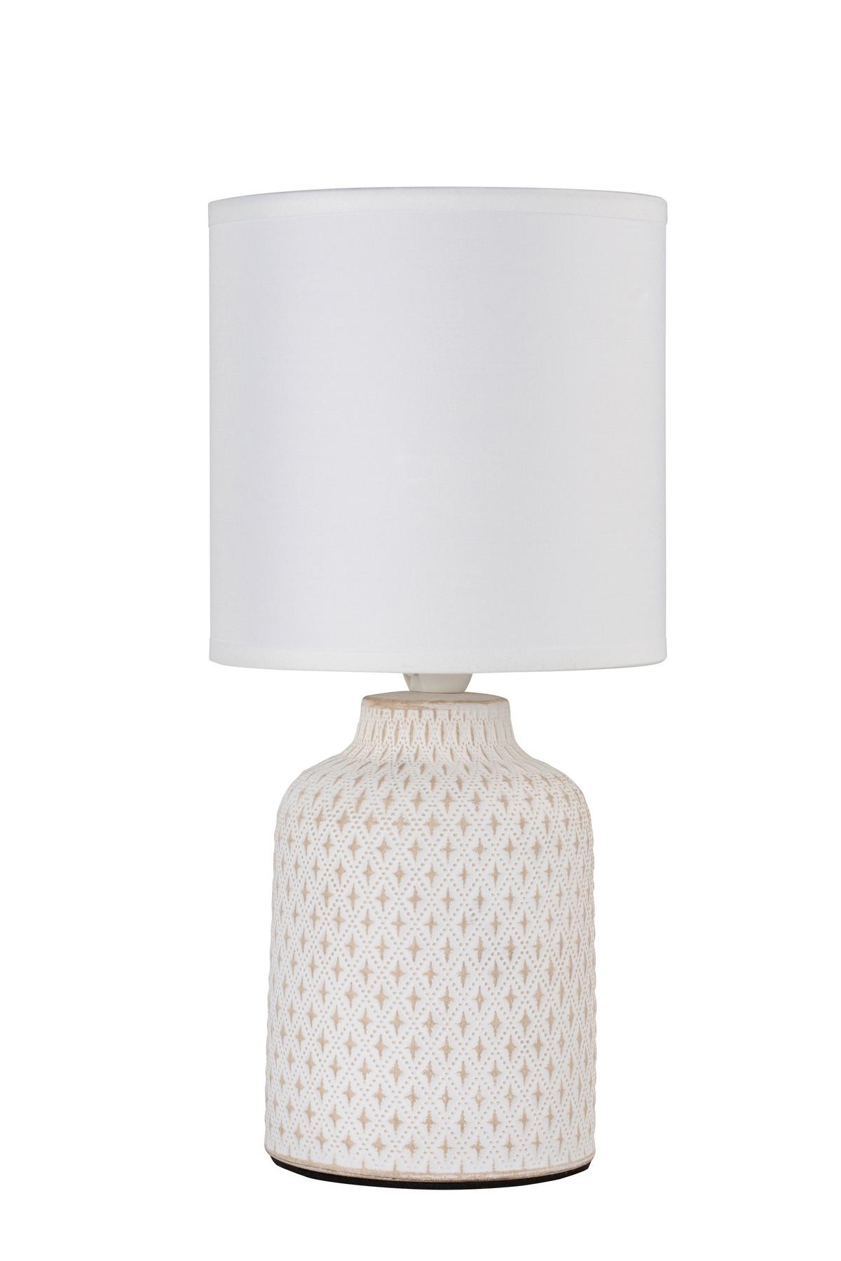 Tischleuchte 41-79848 - Weiß, Basics, Keramik/Textil (15/15/32cm)