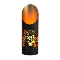 Windlicht Titiana M - Goldfarben/Schwarz, KONVENTIONELL, Metall (10/29cm) - Luca Bessoni