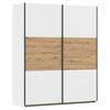 Schwebetürenschrank Neo Weiß Eiche Artisan Dekor - Weiß/Eiche Artisan, MODERN, Holzwerkstoff (175/210/59cm) - Rauch Möbel