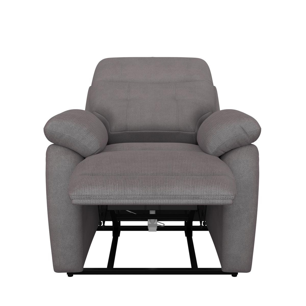 Relaxsessel mit Aufstehhilfe Mario Webstoff Dunkelgrau - Dunkelgrau/Schwarz, MODERN, Textil/Metall (89/107/94cm) - James Wood