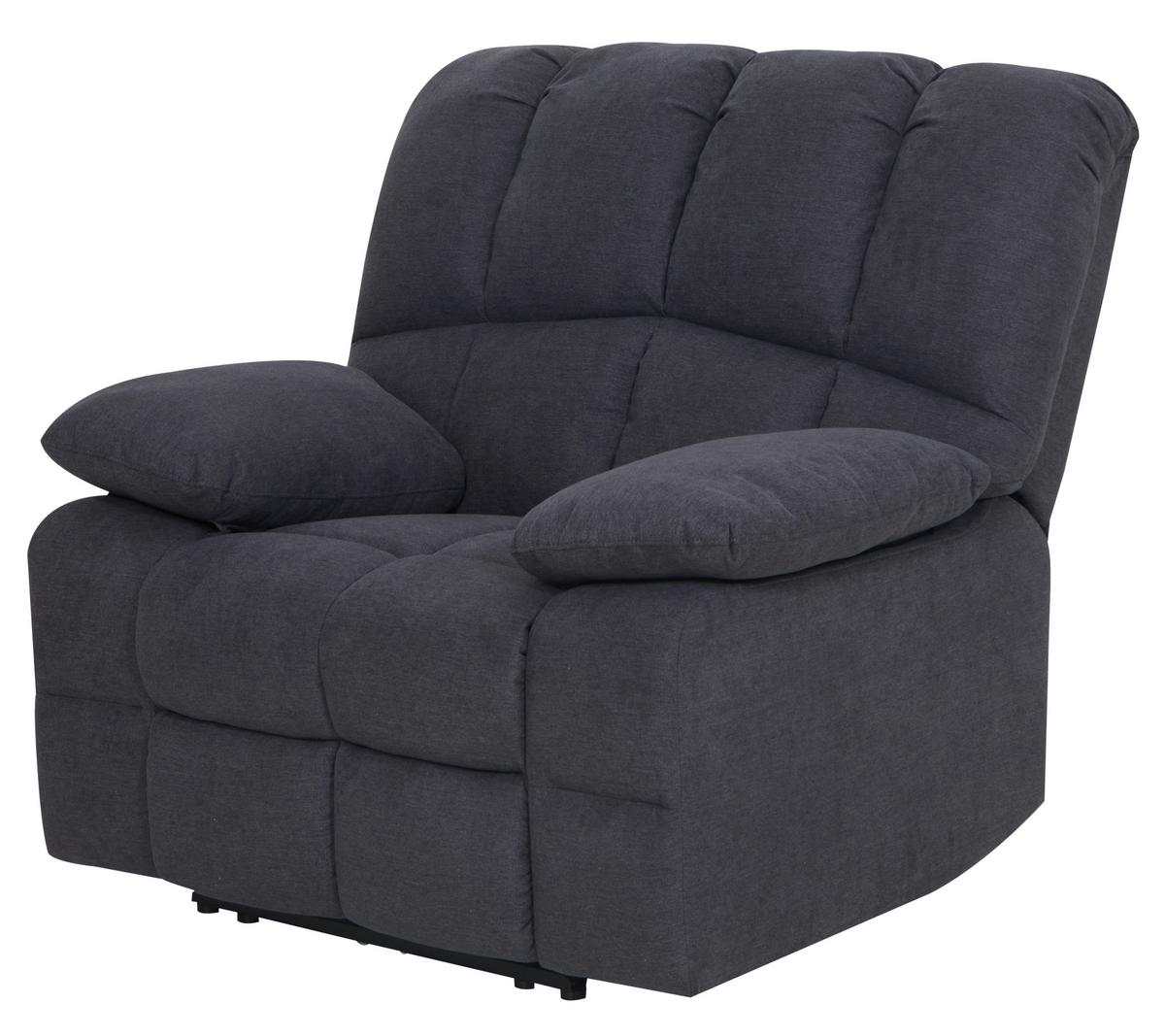 Relaxačné kreslo BOLTON, sivá, el.relaxačná funkcia - sivá, Basics, kov/drevo (108/103,5/96,5cm)