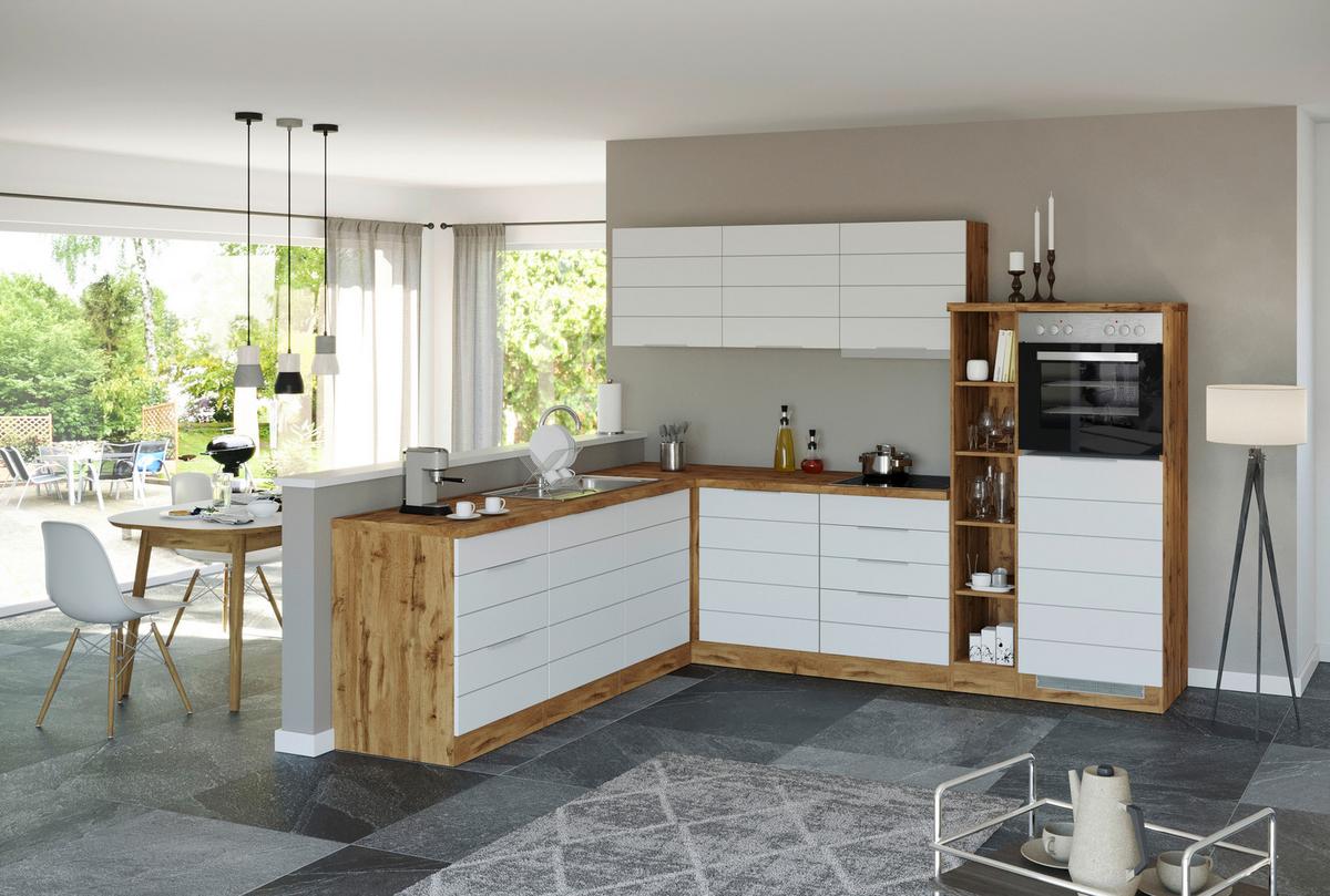 Küchenunterschrank Florenz B: 180 Cm Weiß/eichefarben - Eiche Wotan/Weiß, Design, Holzwerkstoff (180/86/60cm) - Held