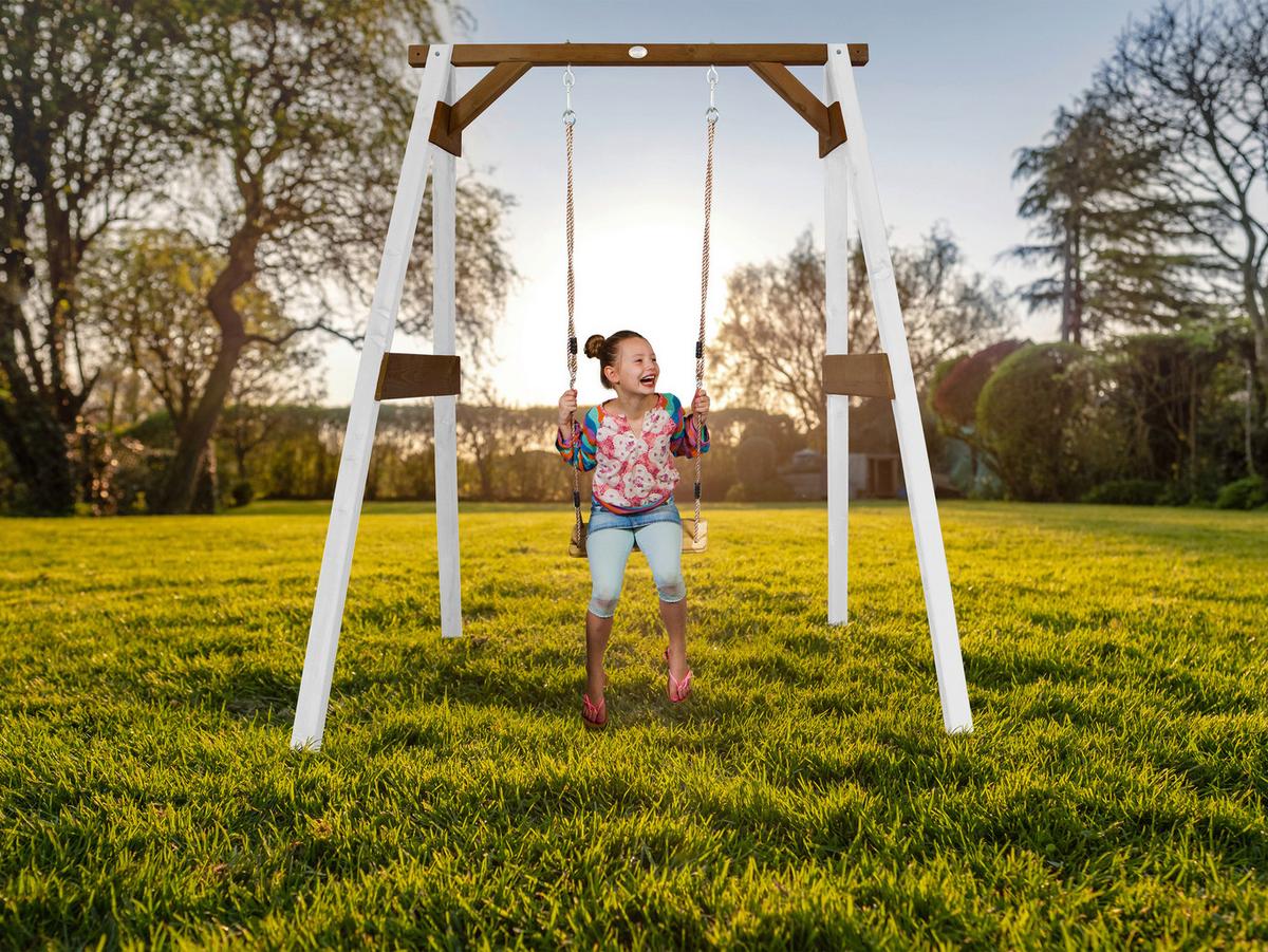 Schaukel A030.136.02 - Braun/Weiß, KONVENTIONELL, Holz (181/207/160cm) - Ambia Garden