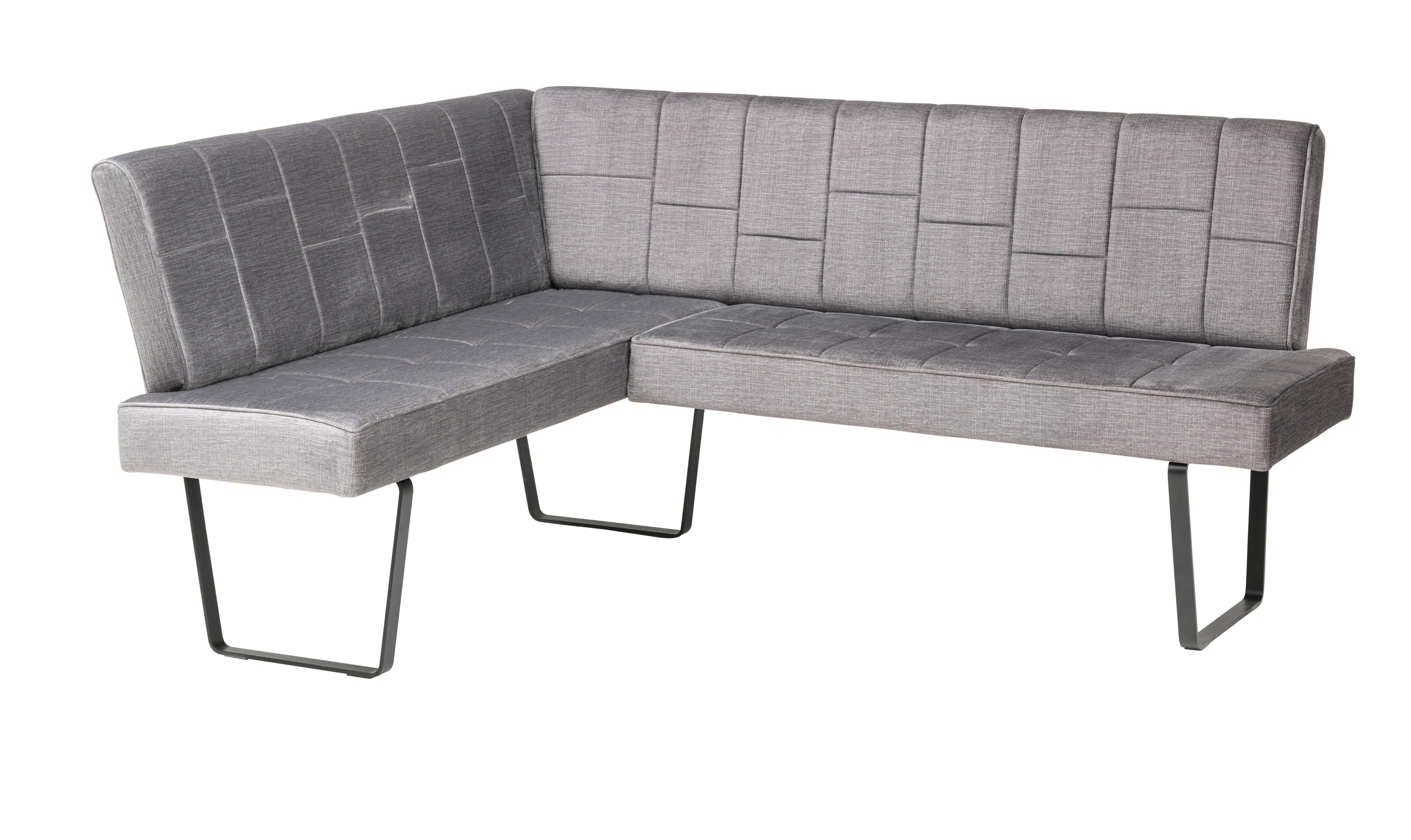 Eckbank Tilos Samt Dunkelgrau, S: 150x190 cm