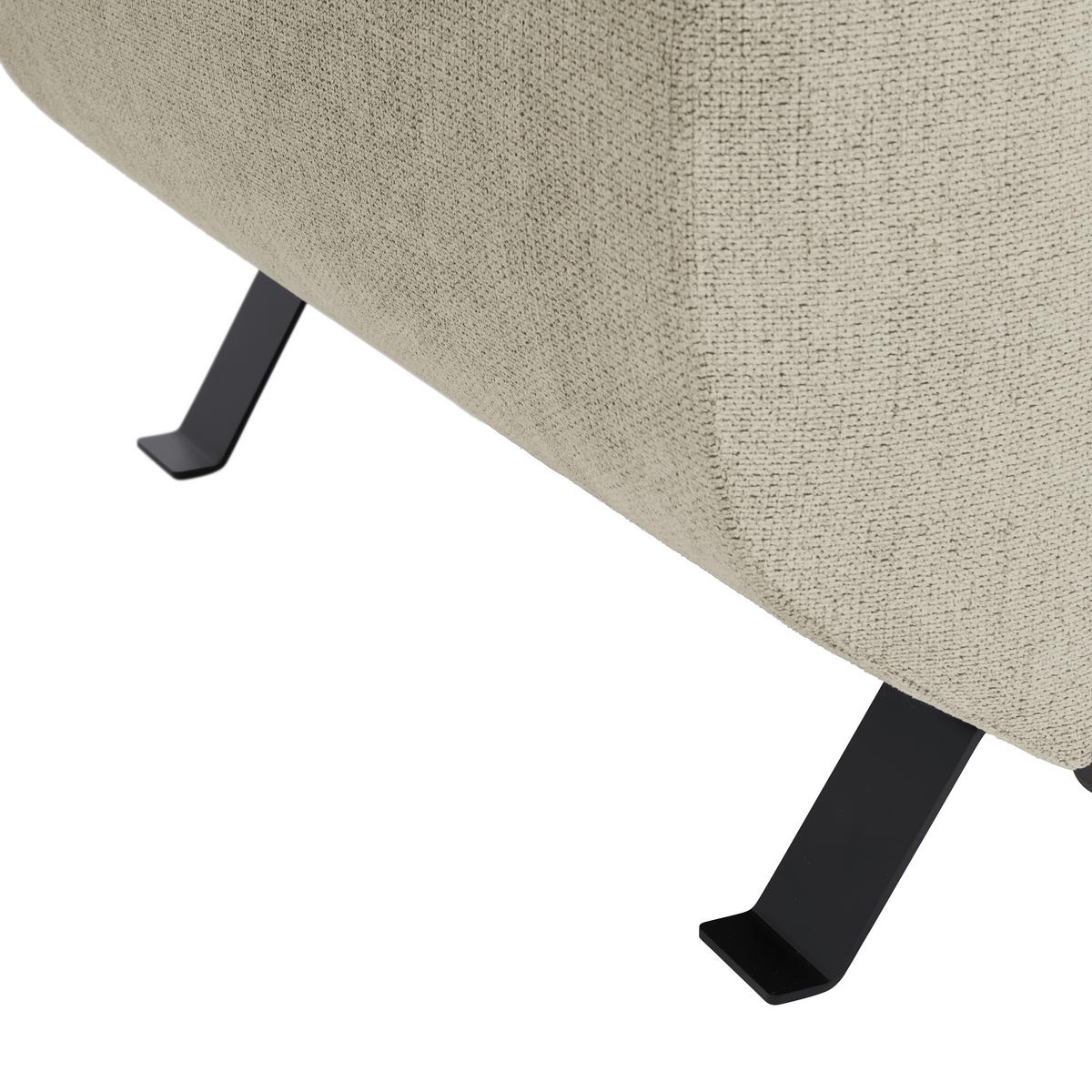 Rohová sedačka RAVEN, pravá, sivobéžová - čierna/sivobéžová, Modern, kov/textil (257/198cm) - Mömax