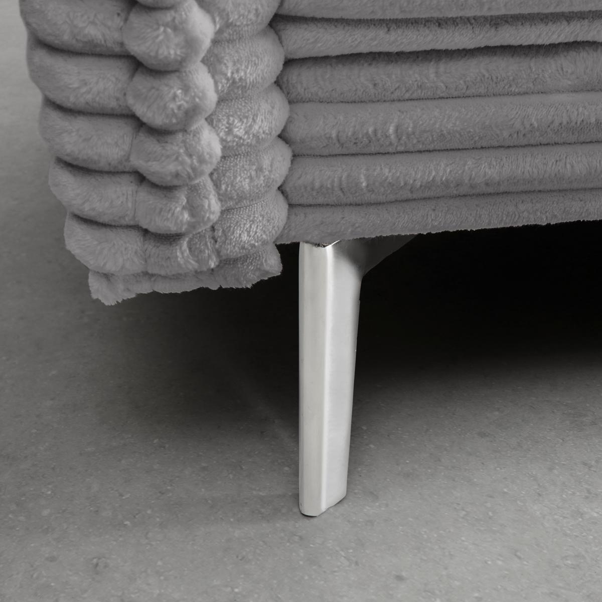 Velká pohovka KISS -TOP- - světle šedá/barvy chromu, Moderní, kov/dřevo (241/90/117cm) - Mömax