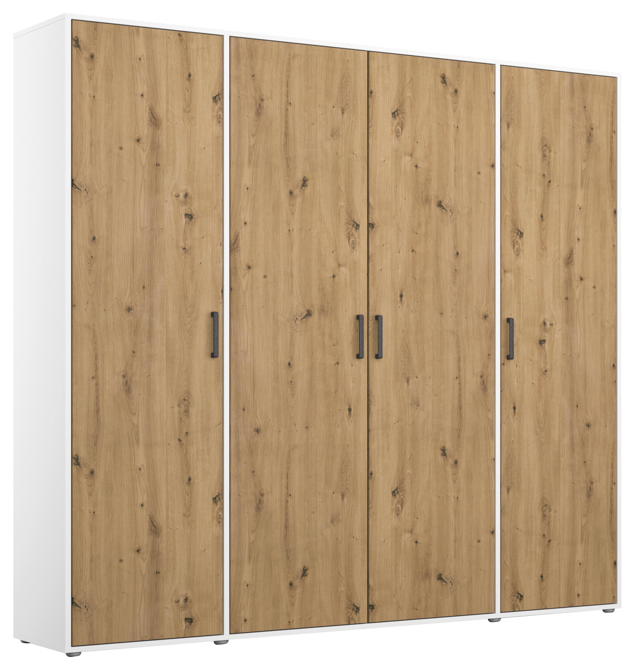 Drehtürenschrank Voyager Weiß,eiche Artisan B: 187 cm