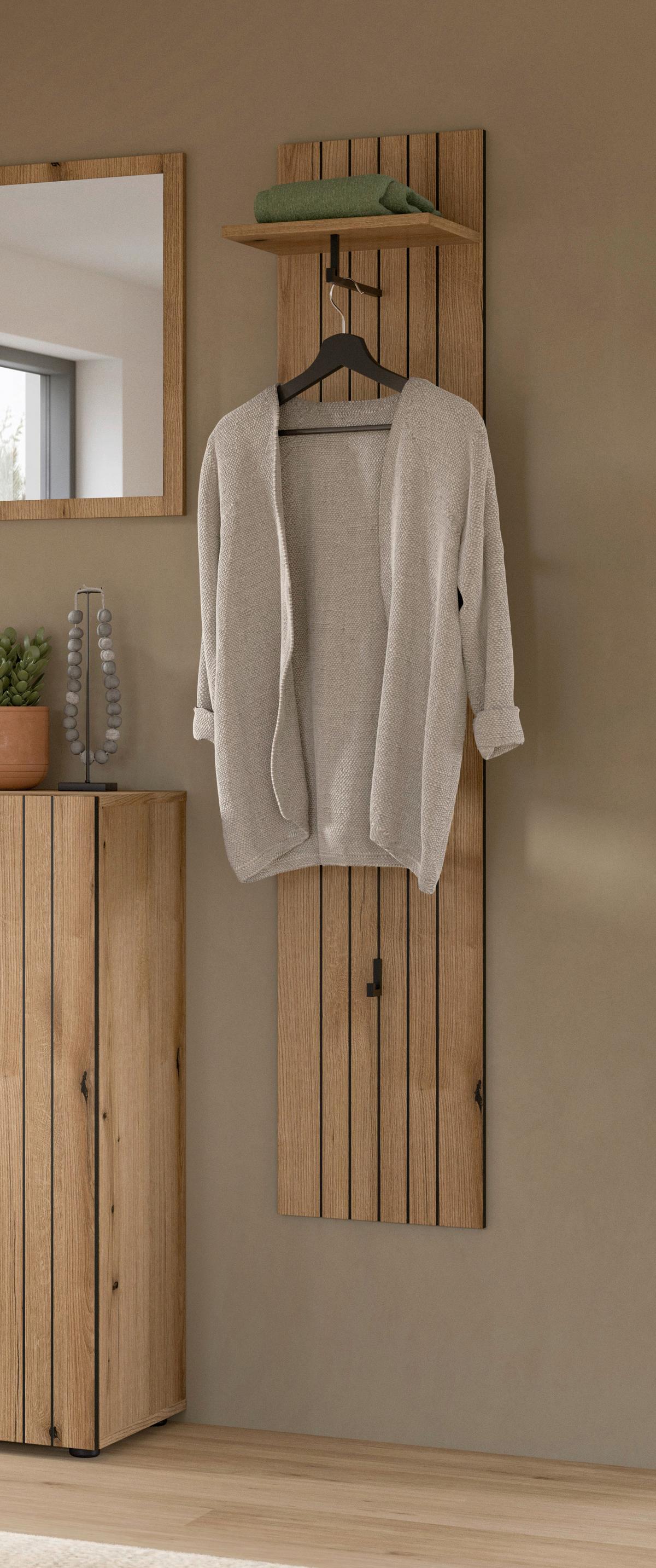 Garderobenpaneel Station Eiche Dekor B: 31cm - Eichefarben, Design, Holzwerkstoff (31/160/27cm) - MID.YOU