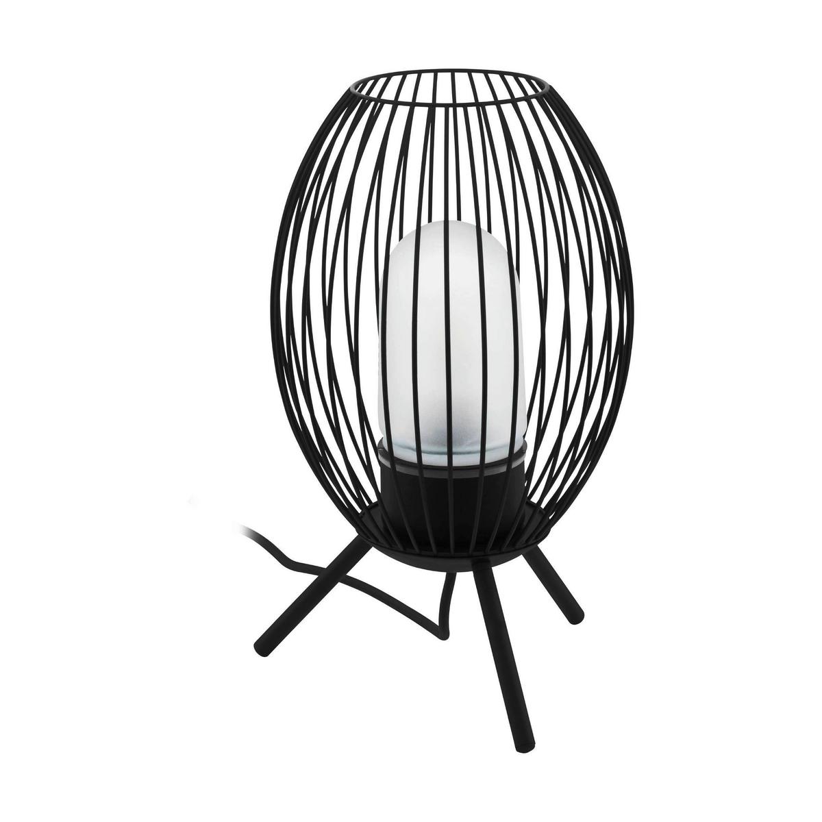 Außenleuchte Fusignano 28 W Metall, Glas - Schwarz/Weiß, Design, Glas/Metall (26,5/41cm) - Eglo