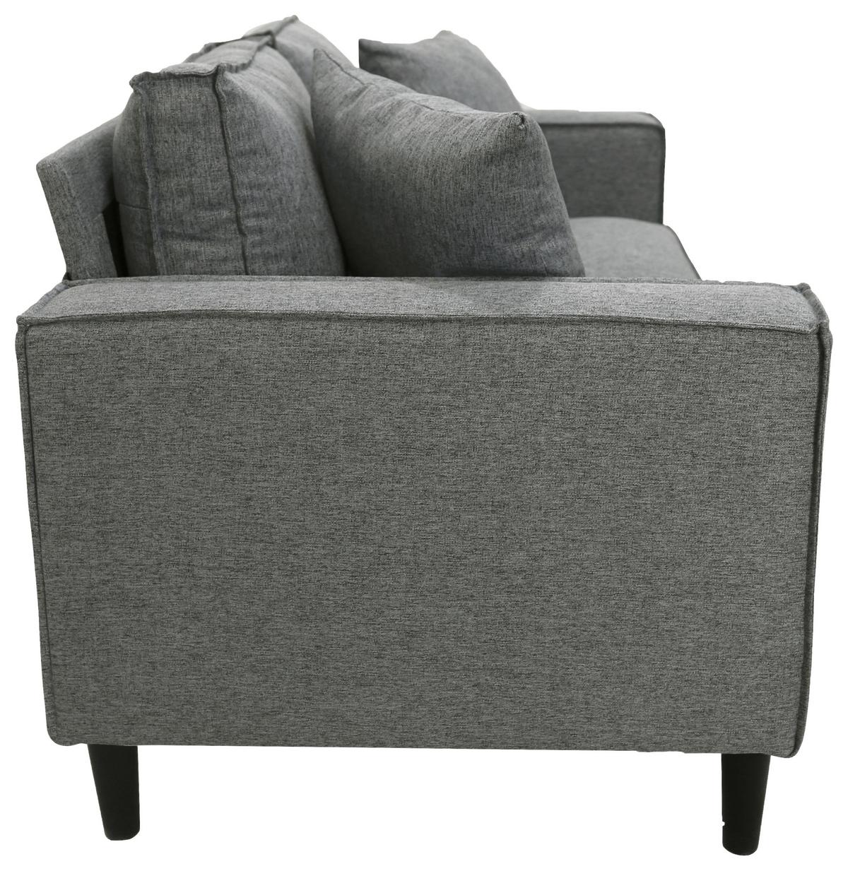 2-sitzer-sofa Beluna Hellgrau B: 141,5 Cm - Hellgrau/Schwarz, Basics, Textil (141,5/84/83cm) - P & B