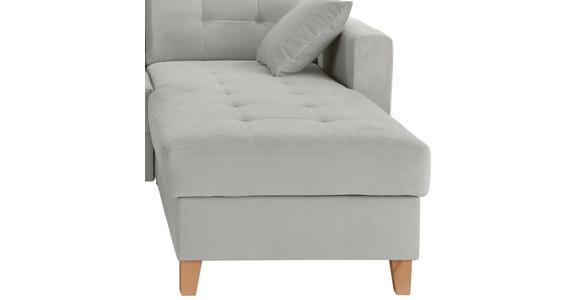Ecksofa Bergen - Hellgrau/Naturfarben, Design, Textil (231/160cm) - Luca Bessoni
