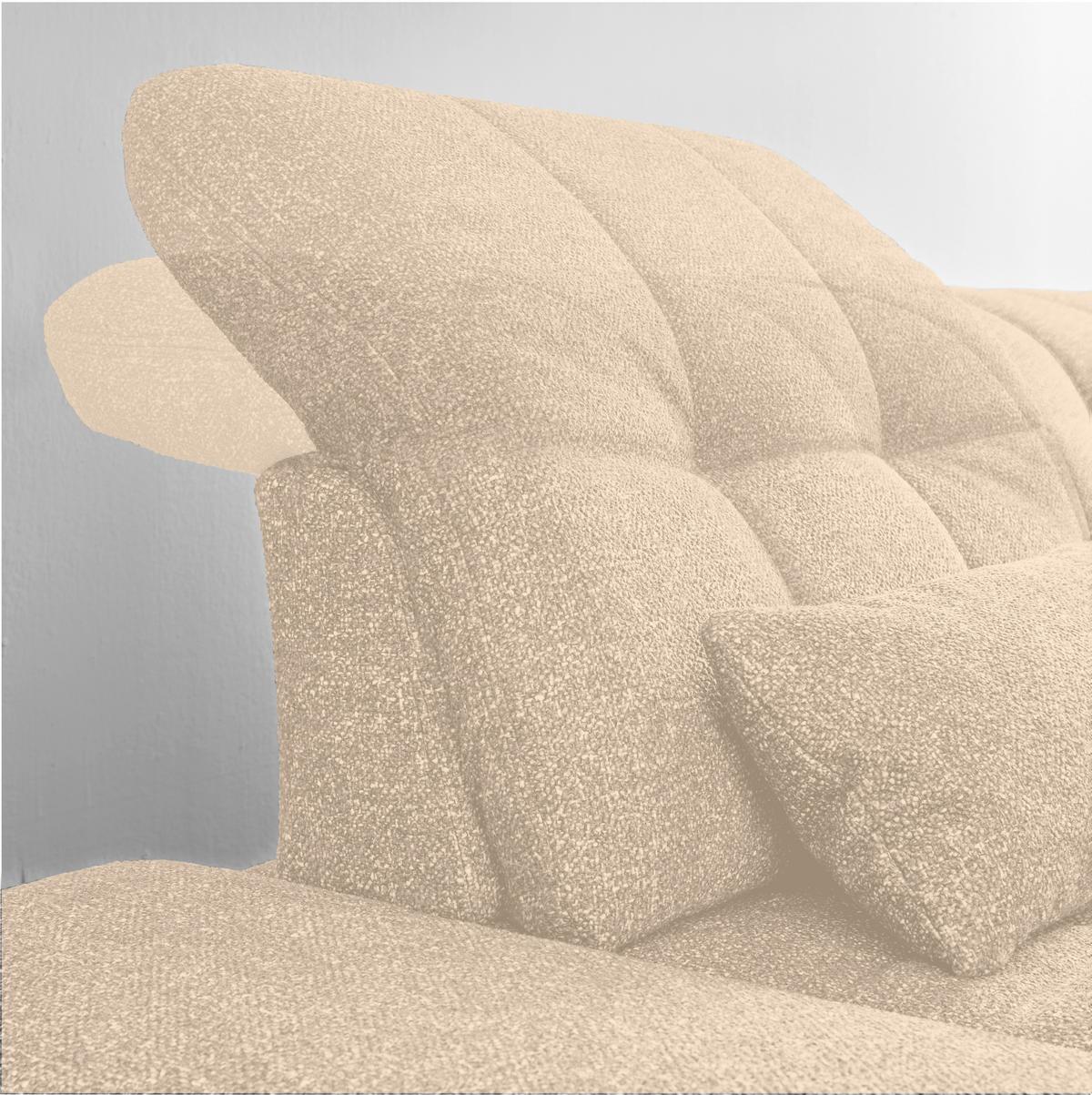 Rohová sedačka SANFINO, pravá, šedohnědá / béžová - barvy chromu/béžová, Konvenční, kov/dřevo (305/79-96/199cm) - Premium Living