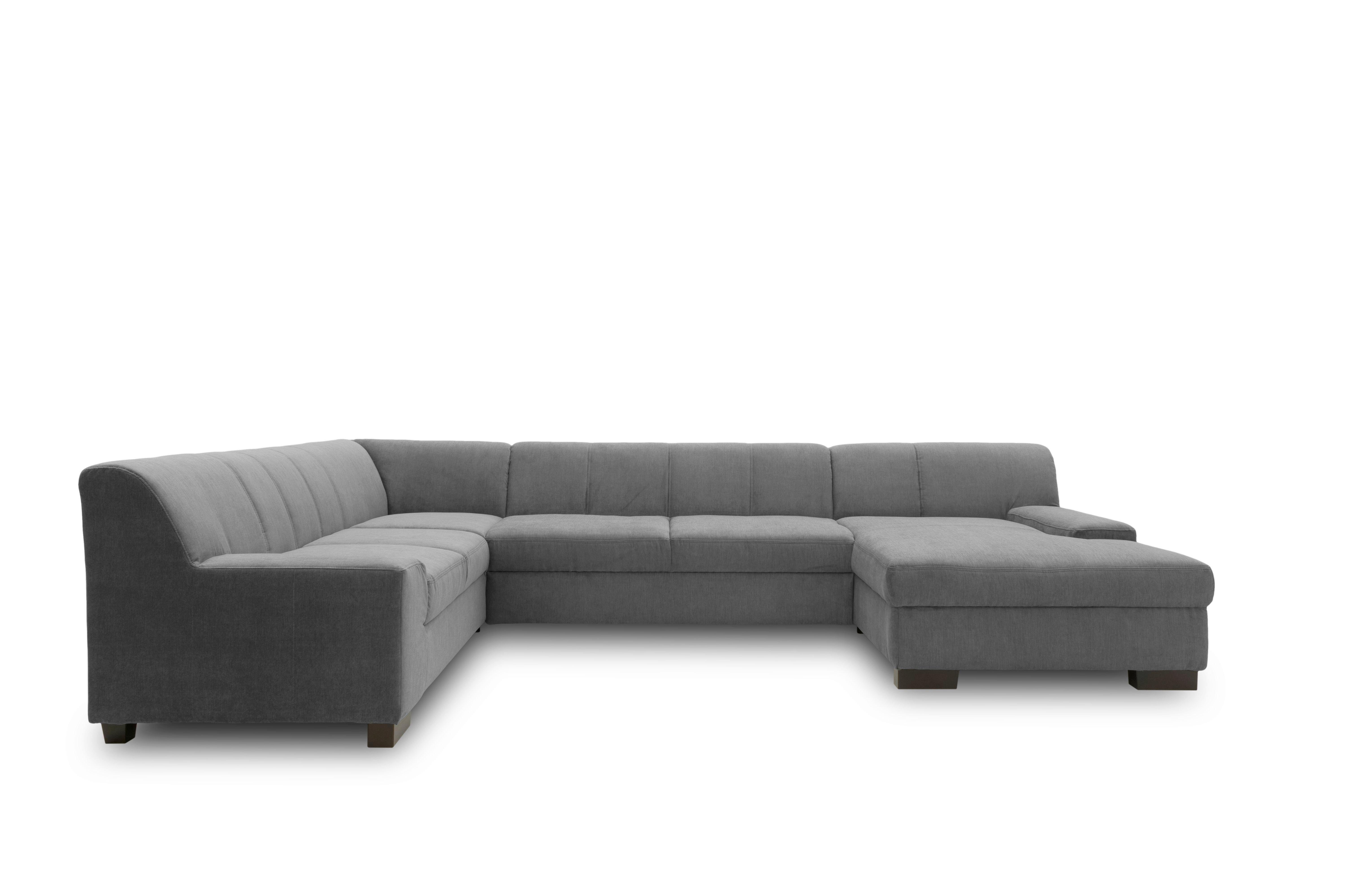 Wohnlandschaft Norma Anthrazit Webstoff - Wengefarben/Anthrazit, Design, Textil (212/328/153cm) - MID.YOU