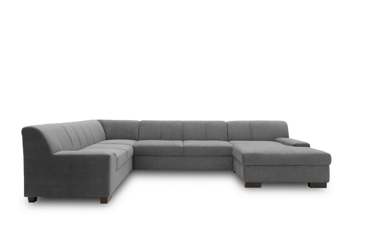 Wohnlandschaft Norma Anthrazit Webstoff - Wengefarben/Anthrazit, Design, Textil (212/328/153cm) - MID.YOU