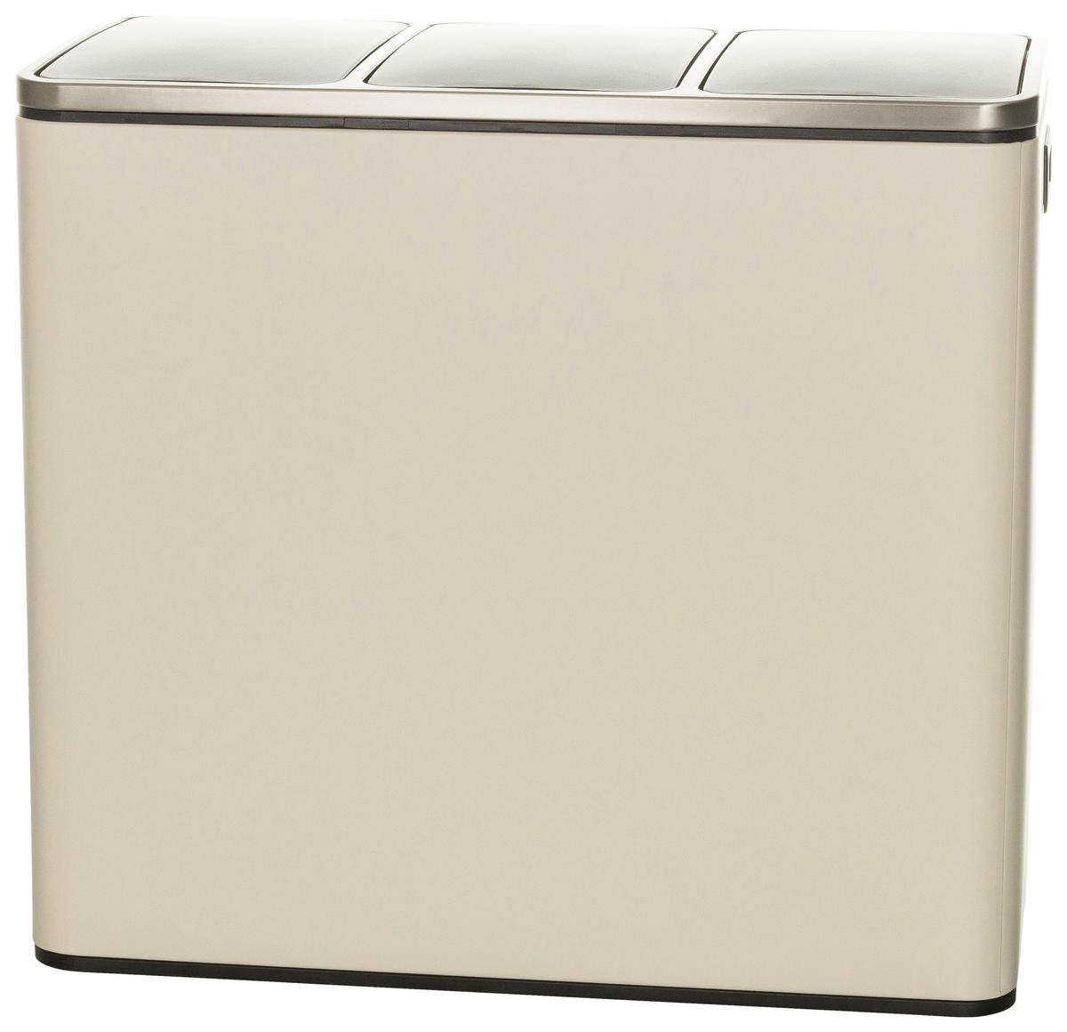 Abfallsammler Clean Ix - Beige/Schwarz, Basics, Kunststoff/Metall (61/56/31,5cm) - MID.YOU