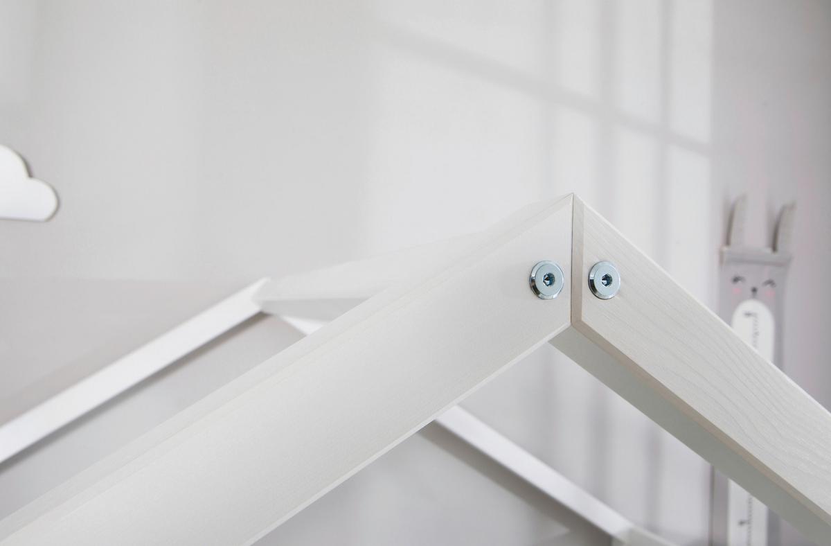 Hausbett Lou B: 100 cm Weiß Lou - Weiß/Naturfarben, MODERN, Holz/Textil (100/200cm) - MID.YOU