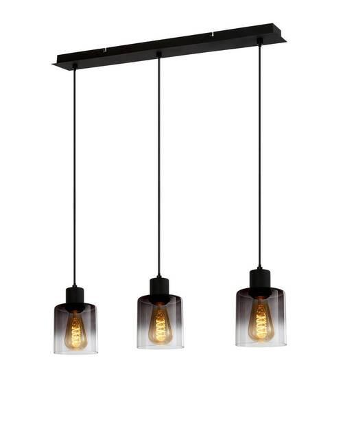 Hängeleuchte Medina H: 120 Cm 3-Flammig Mit Rauchglas - Multicolor, ROMANTIK / LANDHAUS, Glas/Metall (62/12/120cm) - James Wood